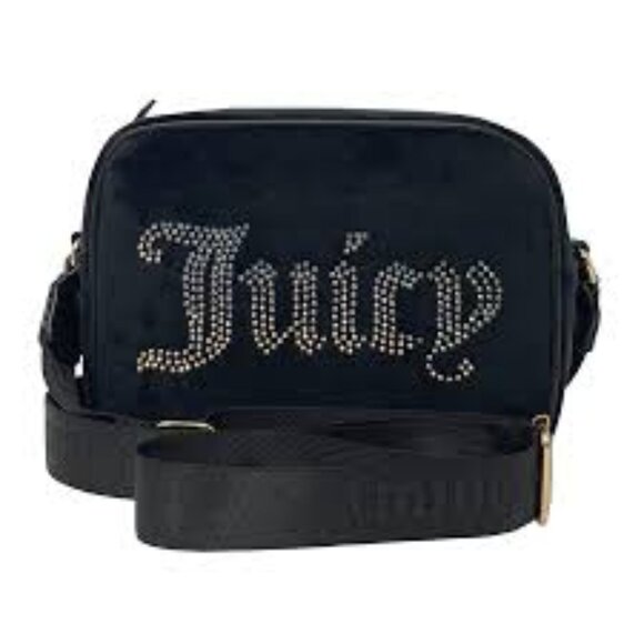 Juicy Couture Obsession Crossbody Camera Bag Black Velour NWT - Picture 1 of 16